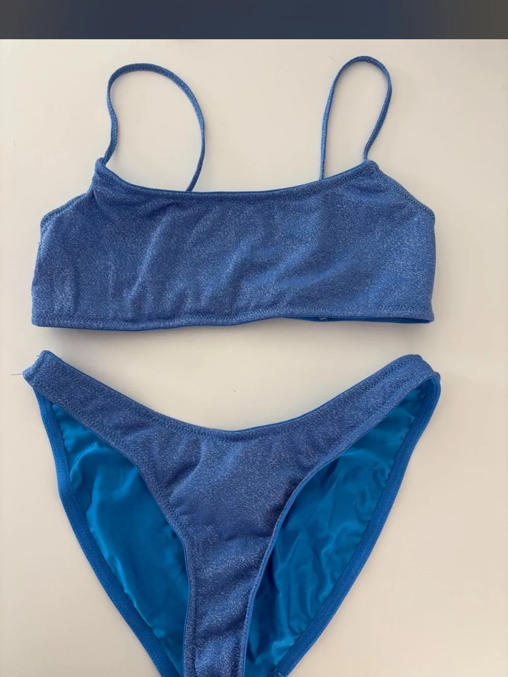 triangl swimwear Blue Shimmer Bikini Set